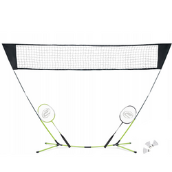 Badminton Set - Net + 2 Rackets 3 Shuttlecocks Stand Case Spartan