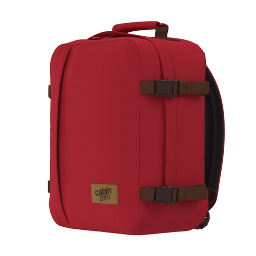 CabinZero Classic 28L 2 in 1 Backpack Travel Bag Wizzair Ryanair Deep Ocean London Red - CZ82303