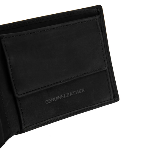 Men's Leather Wallet PitBull Lin Wood 2 Black Elegant - 7130019