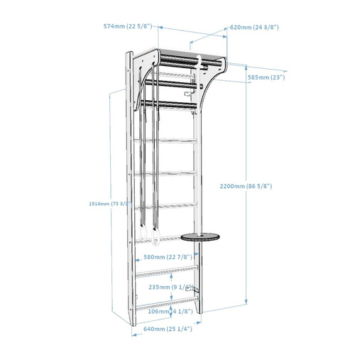 Rehabilitation gymnastic ladder for home exercises BenchK112+A204 