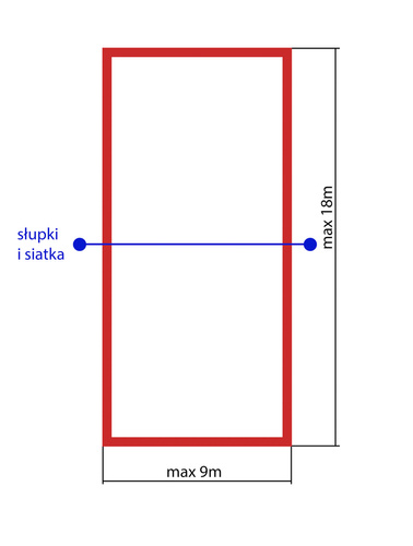 RomiSport Adjustable Court Lines Red max 9 x 18m - Lin000015