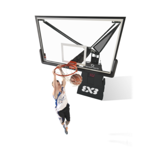 The official FIBA 3x3 World Tour basketball backstop