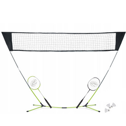 Badminton-Set - Netz + 2 Schläger 3 Federbälle Ständerhülle Spartan