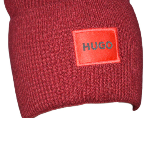 Logo label beanie Winter hat Hugo Boss Dark Red - 50496011-604