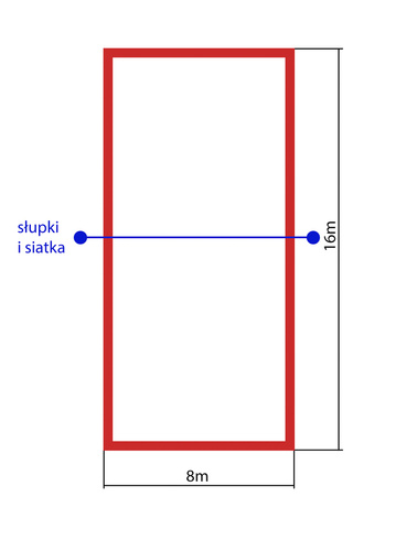 RomiSport Court Lines 8 x 16m Red - Lin000011