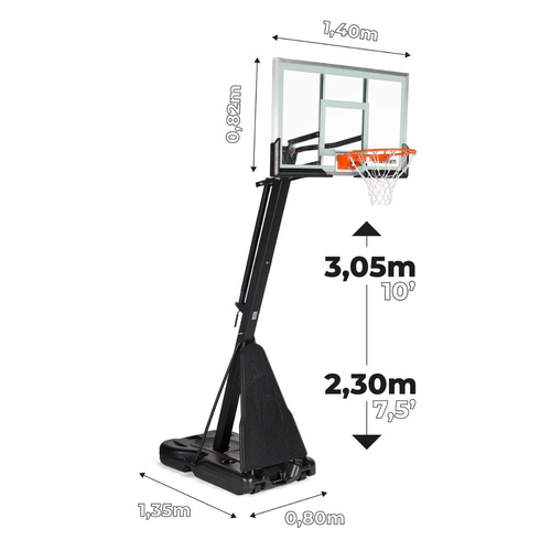 Set to Basketball Portable Stand OneTeam + Spalding Tune Squad Ball