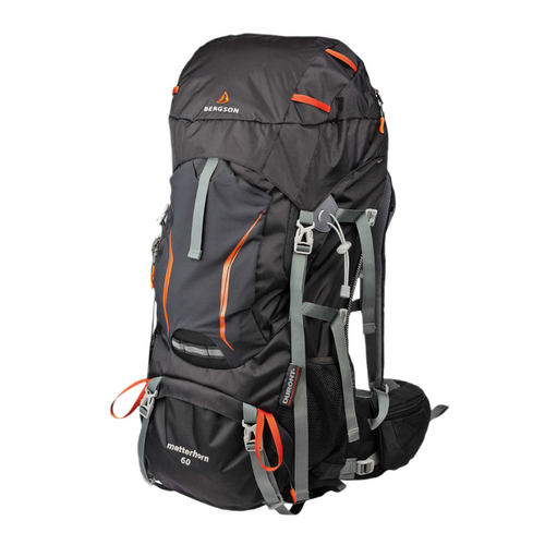 Trekking travel backpack black 60 L Bergson - MATTERHORN 60