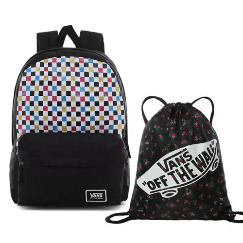 Vans Glitter Check Realm Rucksack - VN0A48HGUX9 + Benched Bag