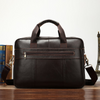 Vintage men's handbag Gregorio, brown leather - P02-1118 