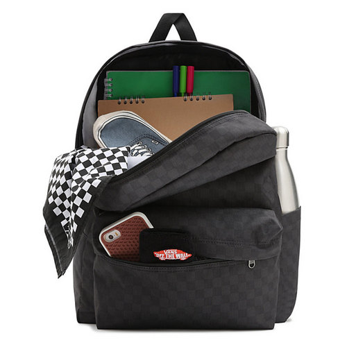 Plecak szkolny Vans Old Skool Check kratka czarny VN0A5KHRBA51 + Custom Cat