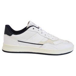 Buty męskie Tommy Hilfiger Retro Court Mix Cupsole białe - FM0FM04006 YBR
