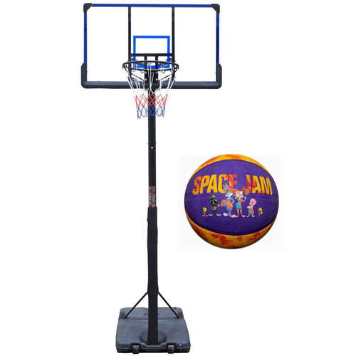 Zestaw regulowany do koszykówki Enero Deluxe + piłka Spalding Space Jam
