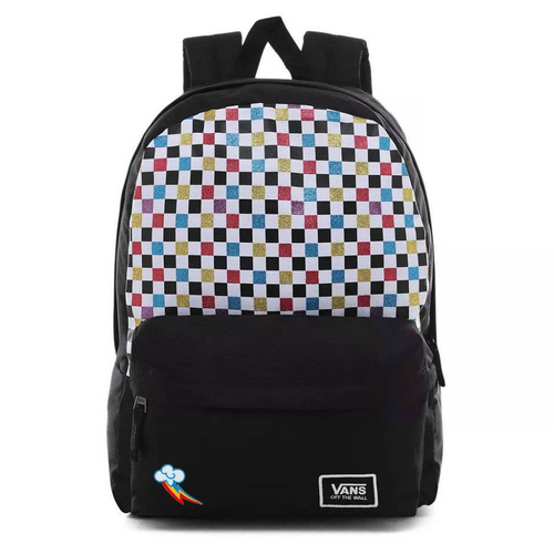 Vans Glitter Check Realm Backpack VN0A48HGUX9 + Custom Rainbow