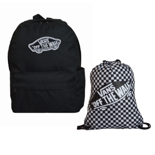 Plecak szkolny miejski Vans Old Skool Classic Backpack Czarny VN000H4YBLK1 + Worek Vans Szachownica