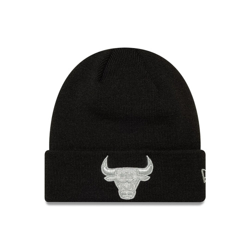 New Era NBA Chicago Bulls Metallic Black Cuff Knit Beanie Hat - 60691272