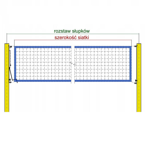 Profesjonalna Siatka do siatkówki RomiSport 9,5m x 1m - S0067