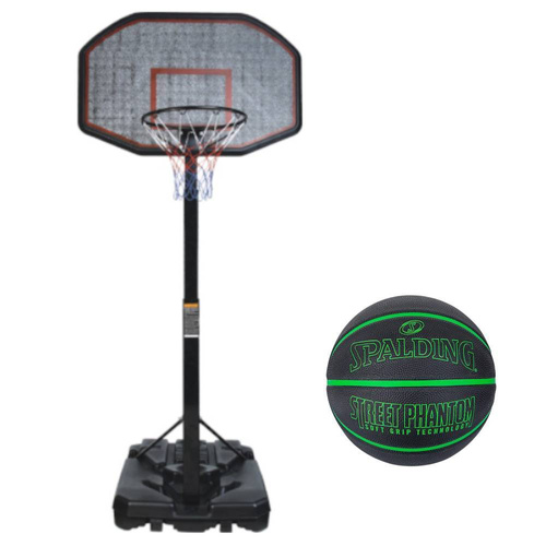Zestaw kosz do koszykówki Mobilny Kosz Regulowany + Piłka Spalding