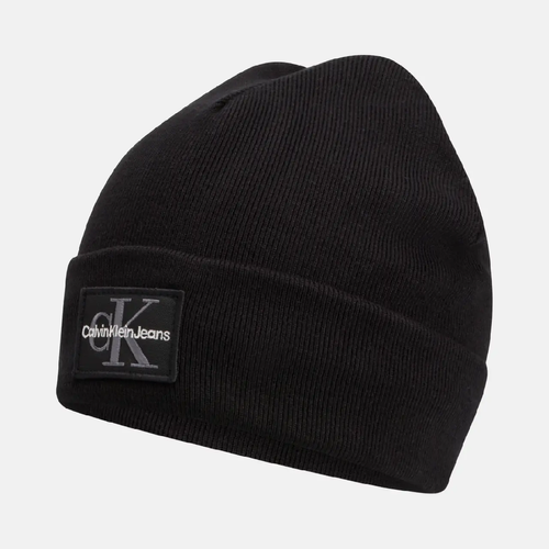 Czapka zimowa Calvin Klein CK Logo Beanie Czarna - LZ04D8080G-UB1