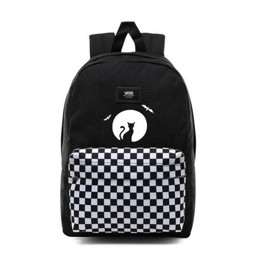 Plecak Vans New Skool Checkerboard kratka szachownica Custom Cat Kot