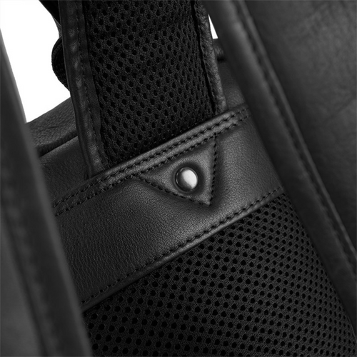 Leather Laptop Backpack Betlewski Cambridge Black  - BPL-01 DDDM