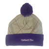 Mitchell & Ness NBA Quilted Pom Beanie HWC Los Angeles Lakers - HPCK1214-LALYYPPPGYPR