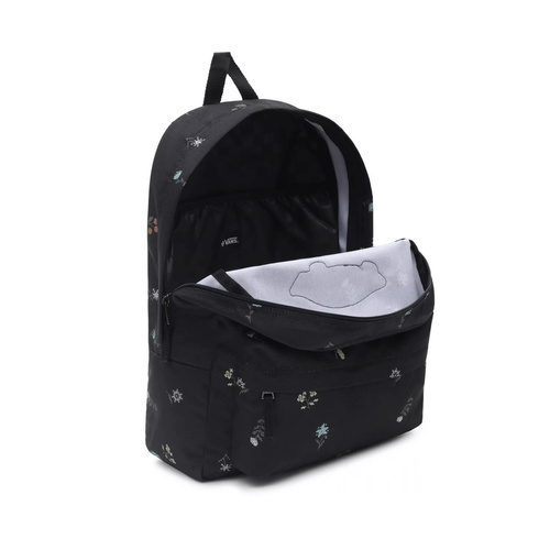 Zestaw plecak szkolny VANS Realm Backpack czarny kwiaty VN0A3UI6BR81 + Piórnik VANS VN0A3HMQBA5