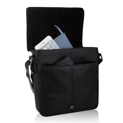 Men's leather bag Betlewski Cambridge Black - TBS-311