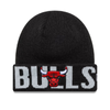 New Era NBA Chicago Bulls Wordmark Black Cuff Knit Beanie Hat - 60691260