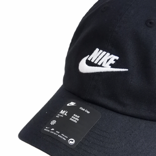 Nike Club Futura Washed Strapback Black Cap - FB5368-011