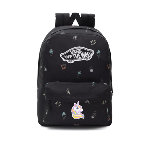 Plecak szkolny VANS Realm Backpack Black Rose Smok VN0A3UI6BR81 + Custom Jednorożec