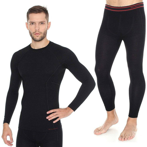 Zestaw Brubeck Active Wool koszulka spodnie termoaktywne komin chusta