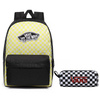 Plecak szkolny Vans Realm Lemon Tonic Checkerboard + Saszetka Piórnik