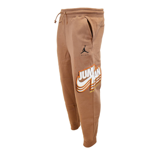 Spodnie męskie Air Jordan Jumpman Fleece Archaeo brązowe - DC9608-256