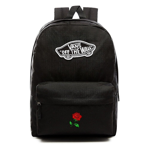 Plecak VANS Realm Backpack VN0A3UI6BLK + Worek VANS Benched Bag + Custom Red Rose