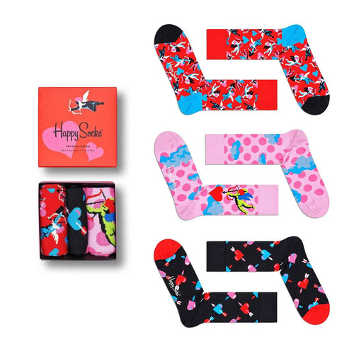 Skarpetki walentynkowe Happy Socks I Love You Giftbox 3-pack - XLOV08-4400