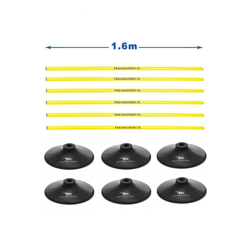 Zestaw treningowy Yakimasport 6x Tyczka 160 cm + podstawka - 100076