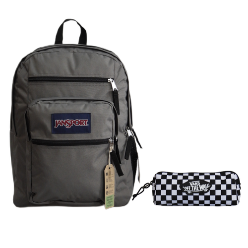 JanSport Big Student Backpack 34L Graphite Grey + Vans Pencil Box