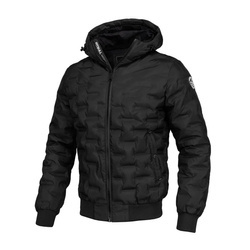 Men's spring jacket PIT BULL CARVER black with hood - 52010490000