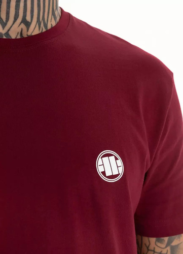 Koszulka męska Pit Bull West Coast Small Logo Burgundowa T-shirt