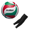 Zestaw piłka do mini siatkówki treningowa Molten r.4 V4M1500 + rękawki siatkarskie Colo Volley L/XL