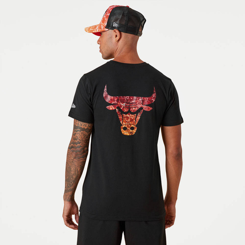 New Era Chicago Bulls NBA Team Colour Water Black Print T-shirt - 13083921