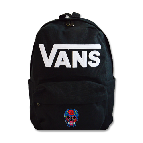 Vans New Skool 18 l Backpack black VN000628BLK1 + Custom Mexican Skull Blue