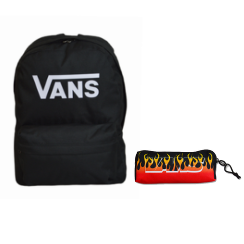 Plecak szkolny miejski Vans Old Skool Print Backpack Black VN000H50BLK1 + Piórnik