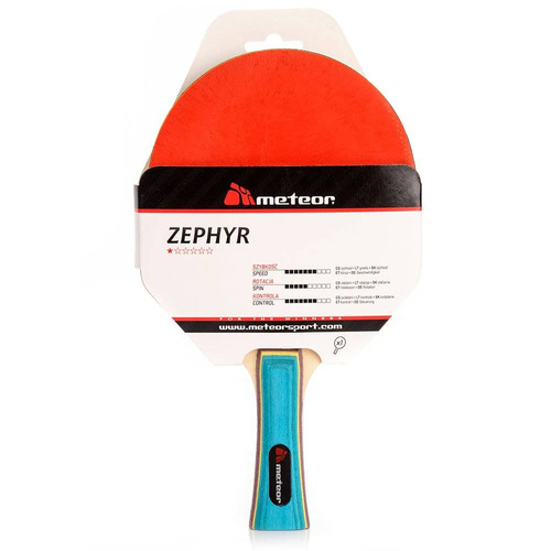 Set Meteor Zephyr Table Tennis Racket 15015 + METEOR Table Tenis Ball Set 6 Pack  55803