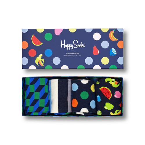 Happy Socks 4-pack Navy Socks - XNAV09-6600