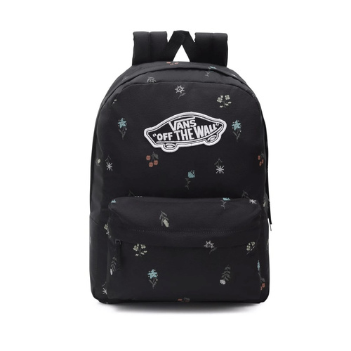 Zestaw plecak szkolny VANS Realm Backpack czarny kwiaty VN0A3UI6BR81 + Piórnik VANS VN0A3HMQBA5