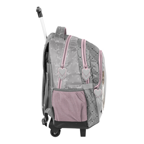 PASO Sweet Kitty School Wheeled Backpack for Kids Gray - PP23KC-997