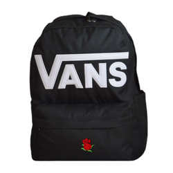 Vans Old Skool Drop V Backpack Black VN000H4ZBLK1 + Custom Red Rose