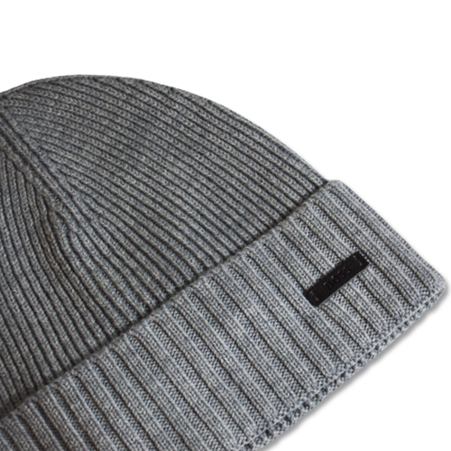 Czapka zimowa wełniana Hugo Boss Virgin Wool Beanie Szara - 50495306-041