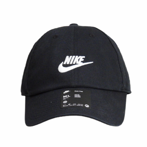 Nike Club Futura Washed Strapback Black Cap - FB5368-011